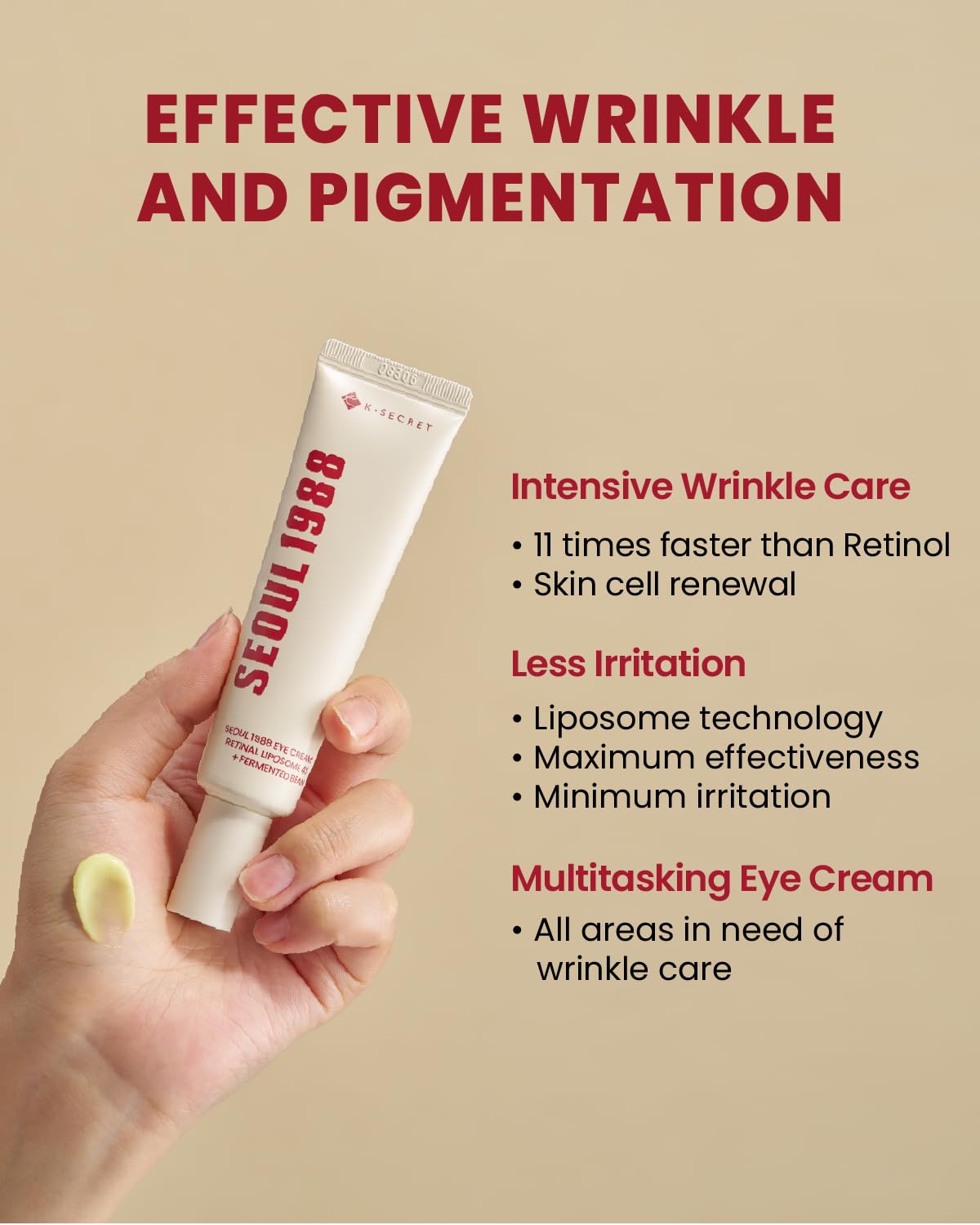 K-Secret Seoul 1988 Eye Cream : Retinal Liposome 4% + Fermented Bean 30mL 🇰🇷 Imported From Korea 🇰🇷