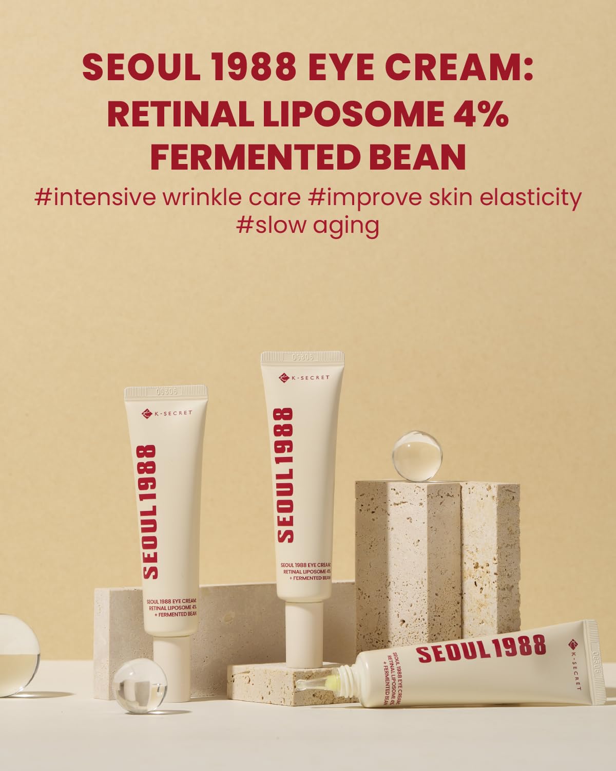 K-Secret Seoul 1988 Eye Cream : Retinal Liposome 4% + Fermented Bean 30mL 🇰🇷 Imported From Korea 🇰🇷